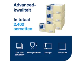 Tork 477835 Cocktailservet Advanced Champagne 24x24cm 2-laags - 5