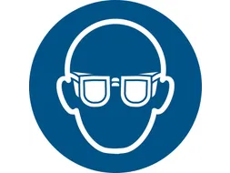 Pictogram bordje Djois Oogbescherming verplicht Ø200mm blauw