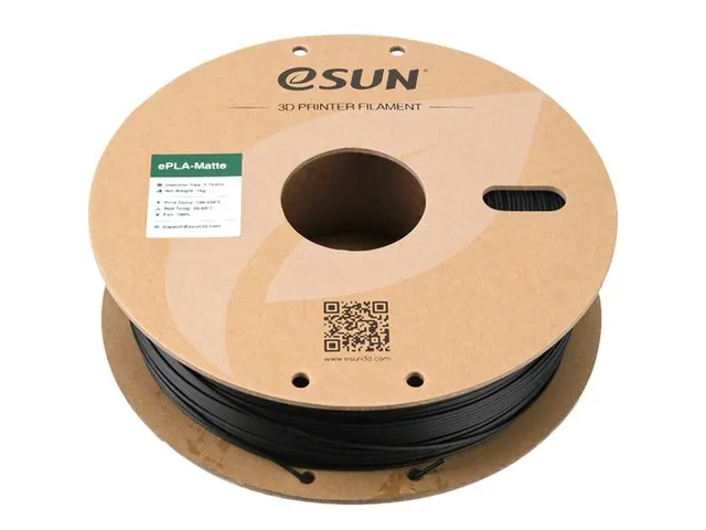 eSUN 3D printer Filament ePLA-Matte 1,75mm Diep Zwart 1kg