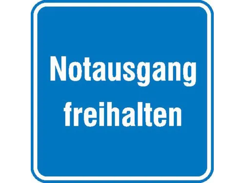aanwijzingsbord,Nooduitgang vrijhouden,aluminium gemerkt,gemoffeld