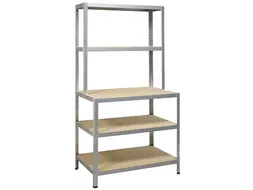 Rek Strong Work Gegalvaniseerd 186x100x60/30Cm 5 Legborden