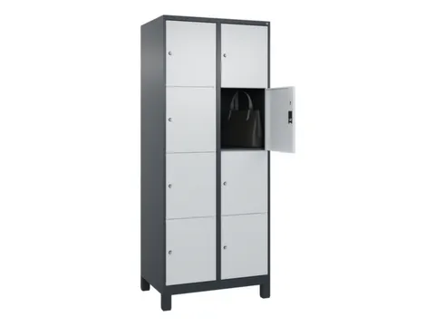 lockerkast,HxBxD 1950x800x500mm,2x4vakken,vak B 400mm,cil.-slot,voeten