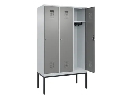 locker,HxBxD 2120x1200x500mm,3vak,vak B 400mm,cil.-slot,voetonderstel