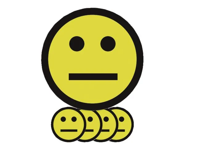 Aimant Smiley 75mm émotion neutre jaune 5 pièces