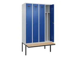 locker met bank,voor scheiding van kleding,HxBxD 2120x1200x815mm,4vak