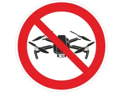 panneau d'interdiction Drones interdits alu gaufré laqué