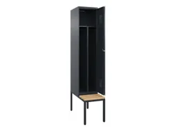 locker met bank,voor scheiding van kleding,HxBxD 2120x400x815mm,1vak