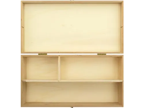 Tekendoos 24x12.5x6cm ongelakt beukenhout 3 vakken