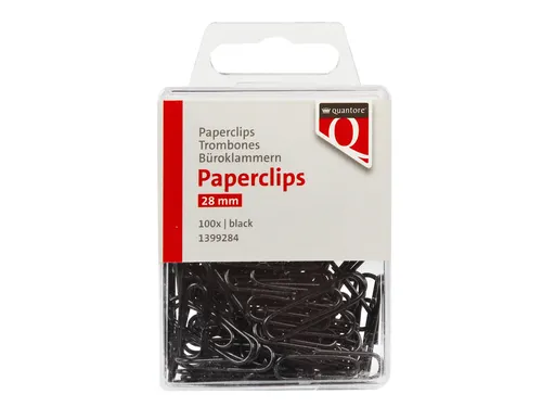 Paperclip Quantore 28mm 100 stuks zwart