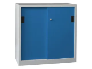schuifdeurkast,HxBxD 1000x1000x600mm,RAL7035,front RAL5012 - 1