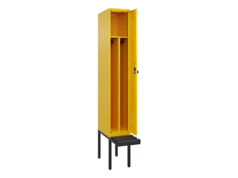 locker met bank,voor scheiding van kleding,HxBxD 2120x300x815mm,1vak