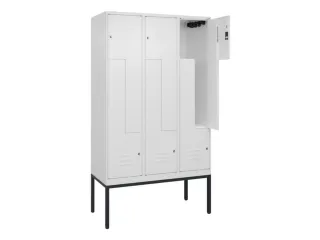 Z-garderobekast,HxBxD 2120x1200x500mm,vak B 200/400mm,cil.-slot - 2