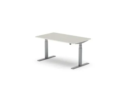 Elektrisch ihv bureau,HxBxD 650-1310x1400x800mm,blad lichtgrijs