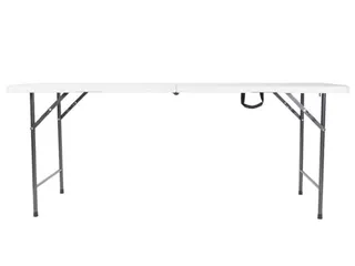 Vouwtafel weerbestendige Klaptafel 180x70x74cm HDPE Wit - 5