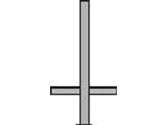 Afzetpaal Vierkant 70X 70Mm Uitneembaar Bodemhuls Platte Kop Wit/rood