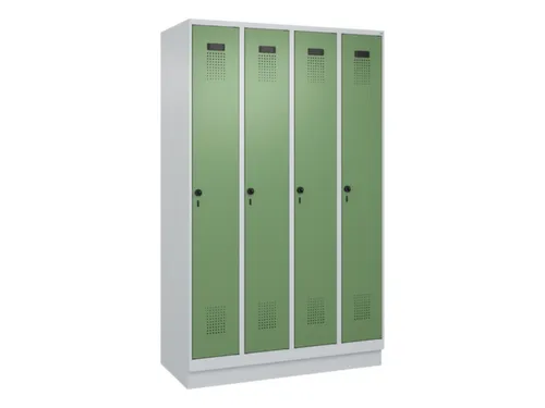 locker,HxBxD 1950x1200x500mm,4vak,vak B 300mm,draaigrendel,sokkel
