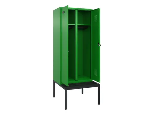 locker met bank,voor scheiding van kleding,HxBxD 2120x800x815mm,2vak