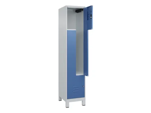 Z-garderobekast,HxBxD 1950x400x500mm,vak B 200/400mm,cil.-slot,voeten