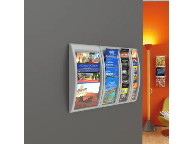 wandfolderhouder HxBxD 650x227x95mm 5xDIN A5 transparant grijs