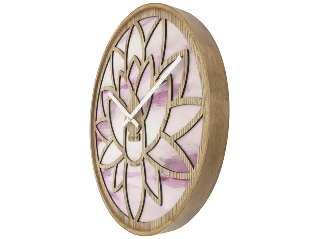 Wandklok Nextime dia 40cm Roze Hout Lotus