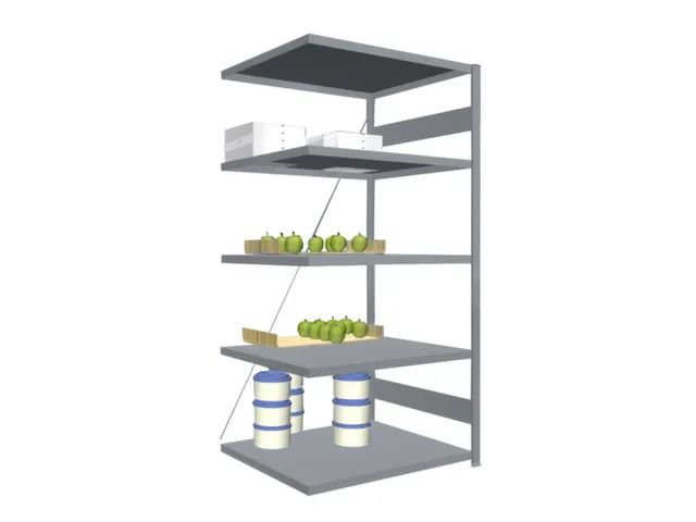 Rvs Inhaakstelling Aanbouw 2000x1010x835mm 5 Legborden Vaklast 200kg