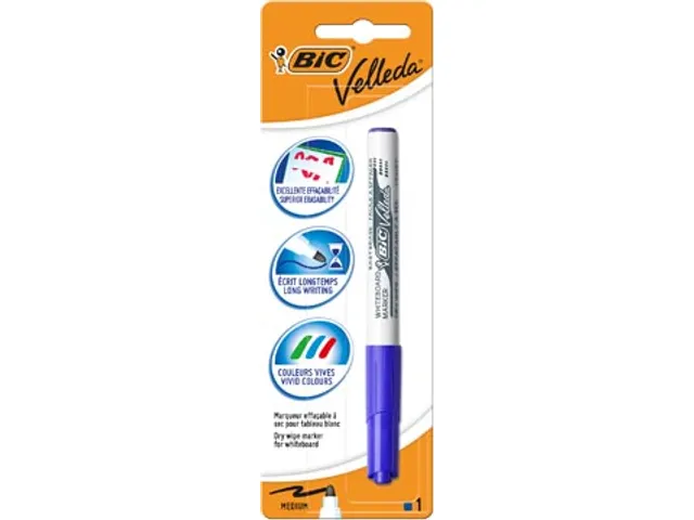 Bic Velleda marqueur pour tableaux blancs 1741, bleu, sous blister