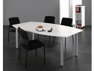 vergadertafel HxBxD 72x200x80cm vatvormig 4voeten Esdoorn Alu - 2