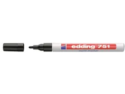 Viltstift edding 751 lakmarker rond zwart 1-2mm
