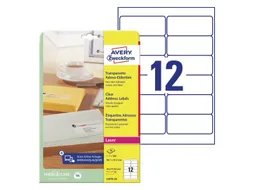 Etiket Avery Zweckform 99.1x42.3 mm transparant mat 300 stuks