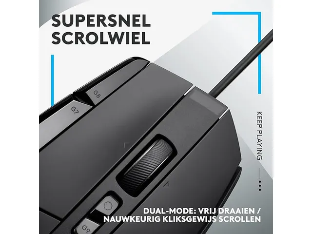 Logitech G502X Hero optical bedrade gaming muis zwart