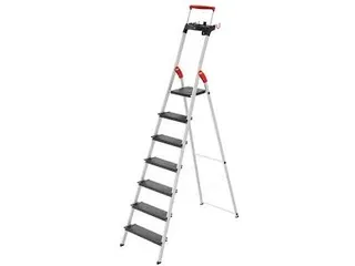 staande trap,7 XXL treden,treden/platform zwart,Stand H 1,5m - 2