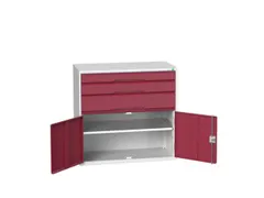 ladekast 1000x1050x550mm 3laden volledig uittrekbaar RAL7035 RAL3004