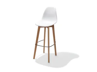 Barkruk Essentials Keeve polypropyleen zitschaal wit 4voeten Lichtbrui - 1