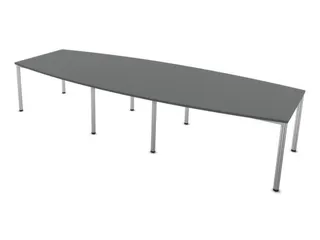 vergadertafel,HxBxD 740x3600x1400mm,vatvormig,MS-donkergrijs - 3