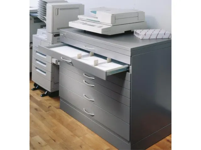 Tekeningenkast 420x1100x765mm 1+2 Laden Din A1 Ral 7035