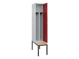 locker met bank,voor scheiding van kleding,HxBxD 2120x400x815mm,1vak