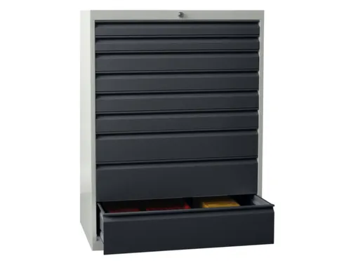 ladekast HxBxD 1200x715x600mm 9laden slot RAL7035 front RAL7016