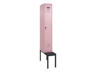 locker met bank,HxBxD 2120x300x815mm,1vak,vak B 300mm,draaigrendel - 2