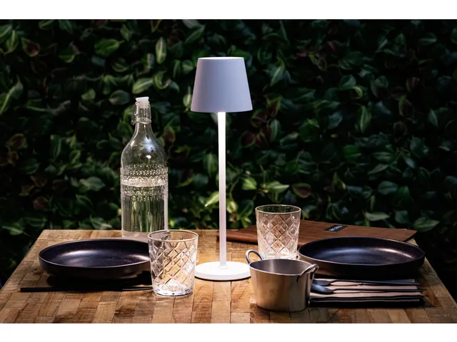 Securit Tafellamp Feline LED Wit oplaadbaar USB dimbaar