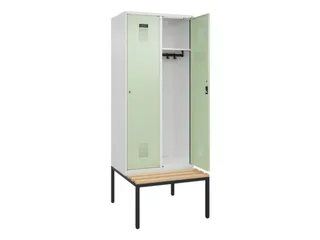 locker met bank,HxBxD 2120x800x815mm,2vak,vak B 400mm,cilinderslot - 1