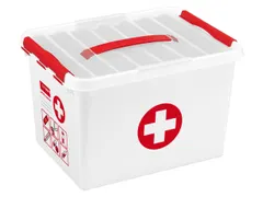 Trousse de premiers secours Q-line avec plateau, blanche et rouge - 40