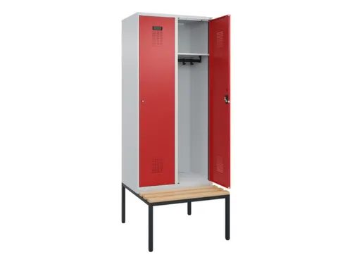 locker met bank,HxBxD 2120x800x815mm,2vak,vak B 400mm,cilinderslot