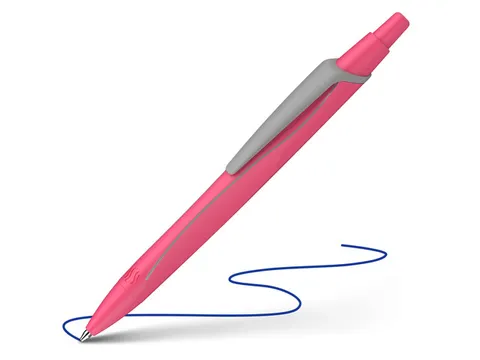 Balpen Schneider Reco Neon roze, schrijfkleur: blauw