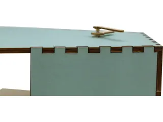 Tafelklok NeXtime Rocky 19.5x18x8.8 cm hout turquoise - 9
