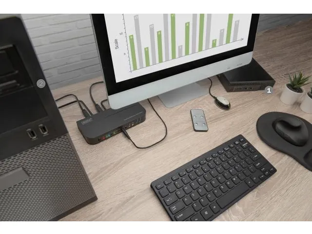 KVM-switch Zwart 2-poorts 4K60Hz 2xDP in, 1 x DP/HDMI uit