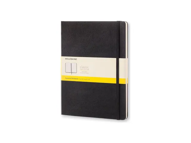 Notitieboek Moleskine XL 190x250mm ruit 5x5 hard cover zwart