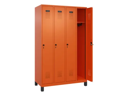 locker,HxBxD 1950x1200x500mm,4vak,vak B 300mm,draaigrendel,voeten