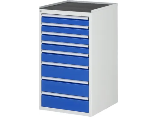 ladekast 1035x580x650mm 8laden cilinderslot RAL7035 RAL5010 metaal