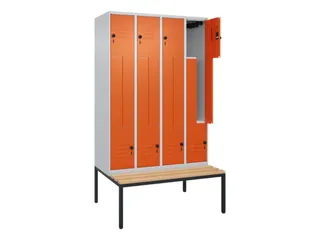 Z-garderobekast,HxBxD 2120x1200x815mm,8vak,vak B 300mm,draaigrendel - 2
