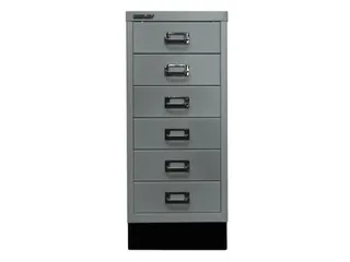 kantoor-ladekast HxBxD 670x279x380mm 6 laden romp zilverkleurig staal - 2